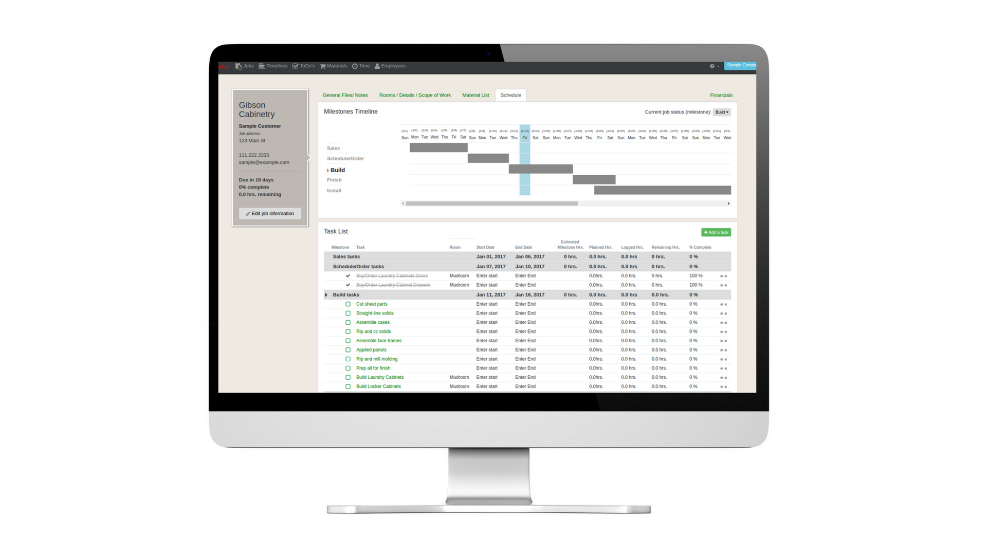 Software for cabinetmakers - screenshot