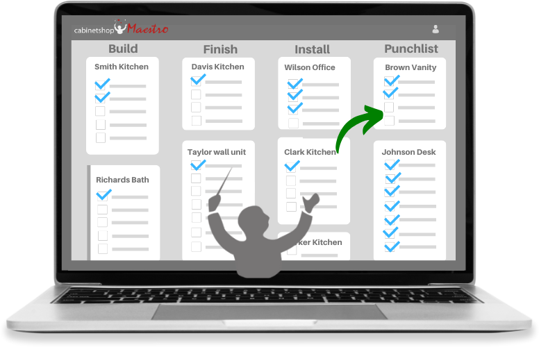 Cabinet shop software workflow boards